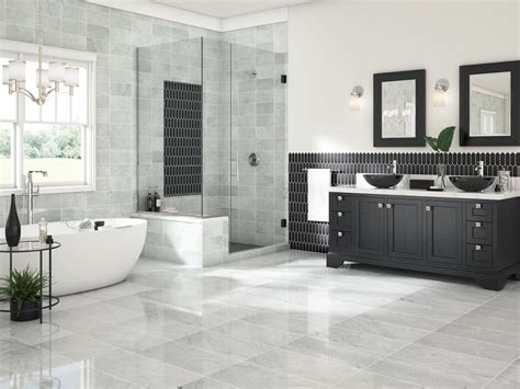 bianco carrara white marble tile floor  decor