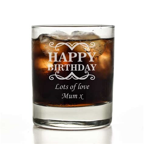personalised happy birthday whisky glass