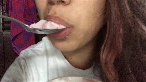 asmr sensual yogurt eating sounds with my dick sucking
