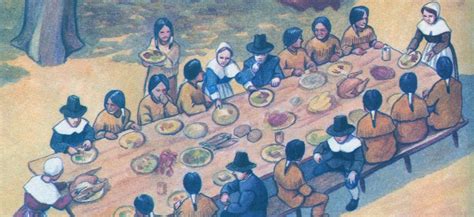 thanksgiving pilgrims  indians   meal