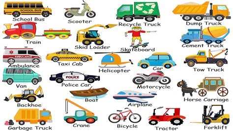 vehicles names  english  pictures filipino parenting