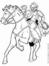 Cowboy Horse Coloring Pages Kids Rodeo Printable Western Cowgirl Adult Cowboys Colouring Horses Drawing Cartoon Riding Template Drawings Books Choose sketch template