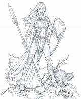 Female Paladin Warrior Coloring Drawing Pages Line Deviantart Fantasy Staino Warriors Adult Woman Drawings Elf Book Cool Armor Bing Google sketch template