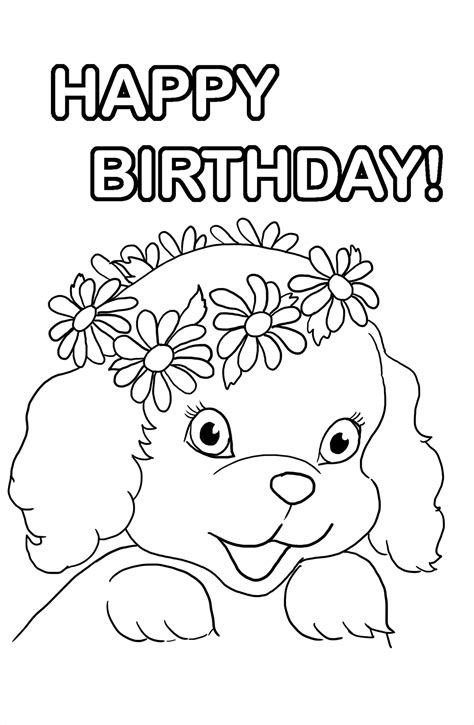 happy birthday coloring page printable printable templates
