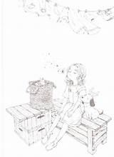 Coloring Book Girl Forest Korean Aeppol Etsy Cute Colouring Drawings Pages sketch template