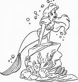 Mermaid Coloring Little Pages Ariel Printable Kids sketch template
