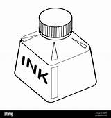 Ink Bottle Sketch Drawing Cartoon Vector Pot Line Simple Drawn Coloring Isolated Hand Stock Illustration Clip Pen Illustrations Playground Slide sketch template