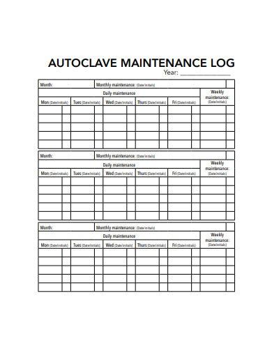 autoclave log sheet templates