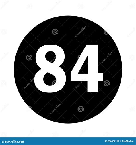 number  logo  black circle background stock vector illustration