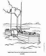 Coloring Pages Steam Boats Fulton Robert Steamboat Boat Kids Clermont Print History Color Book Sheets Go Sheet Google Printables Usa sketch template