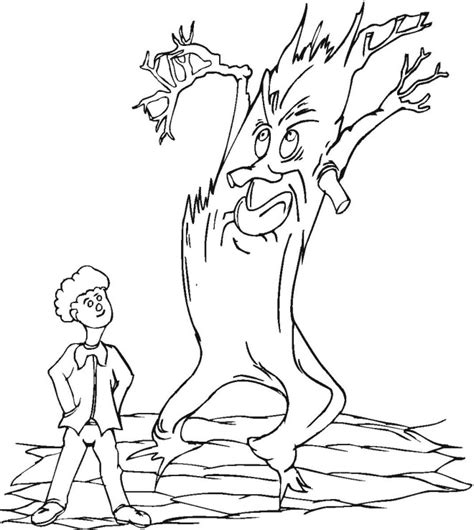 halloween tree coloring page  coloring books pages