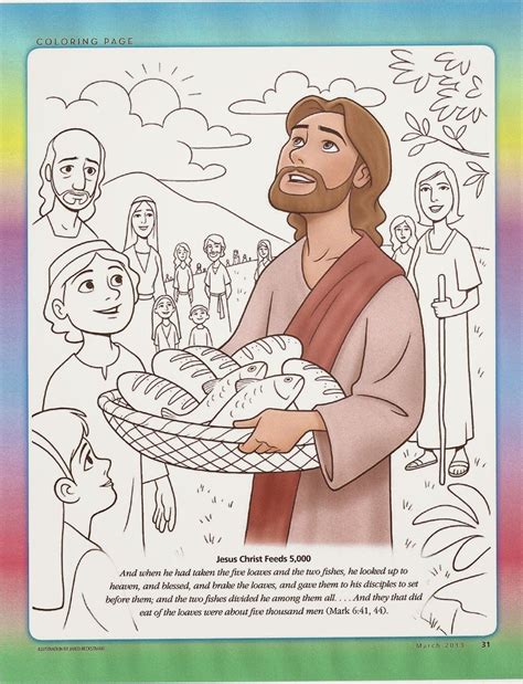 jesus feeds   coloring page bible coloring pages  printable