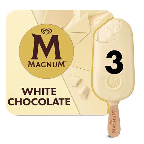 magnum ice cream sticks white chocolate    ml ice cream cones sticks bars iceland foods