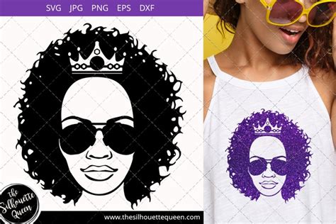 afro woman svg with curly bob natural hair sunglasses and c 418277