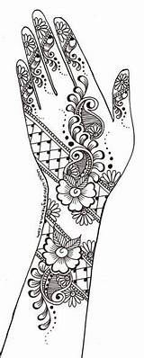 Henna Coloring Pages Hand Tattoo Designs Stencils Mehndi Printable Indian Arm Beautiful Colouring Lace Hands Stencil Pk Transfer Earth Drawings sketch template