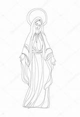 Heilige Maagd Mary Contour sketch template
