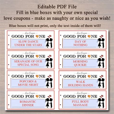 editable love coupon book instant download printable love etsy