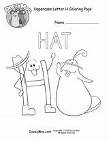 Letter Alphabet Coloring Worksheets Uppercase Doozy Moo Printables Hats sketch template