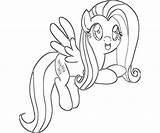 Coloring Fluttershy Pony Little Pages Popular sketch template