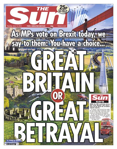 todays chillingly accurate front page   sun rbrexit