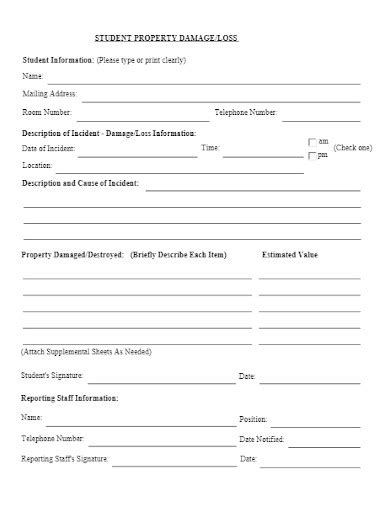 incident report letter  damaged item  examples format
