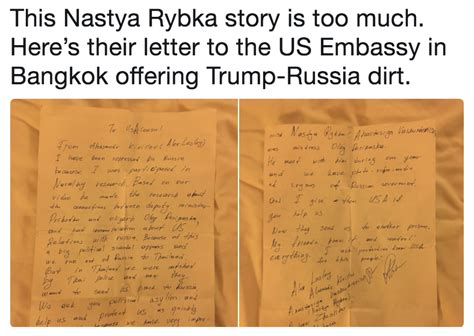 this nastya rybka story is too much here s their letter to the us embassy in bangkok offering