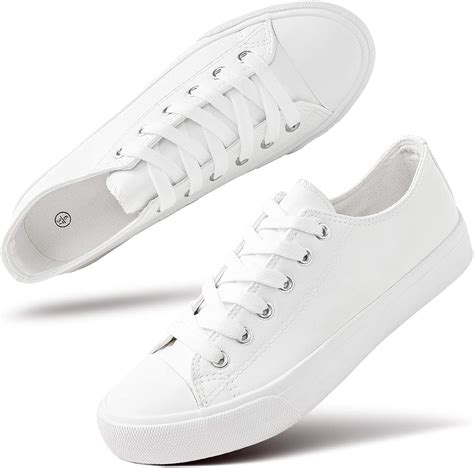 hash bubbie womens white pu leather sneakers  top tennis shoes casual walking shoeswhite