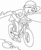 Boy Bike Coloring Colouring Riding Summer Bicycle Print Children sketch template