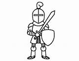 Caballero Medieval Espada Escudo Cavaleiro Colorear Caballeros Cavaliere Medievales Desenho Spada Scudo Edad Armadura Amb Espadas Armaduras Medievais Escut Espasa sketch template