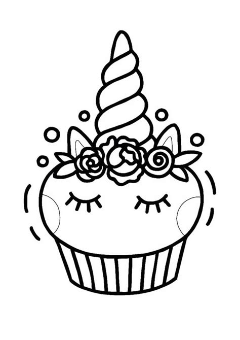 unicorn birthday cute cake coloring pages draw