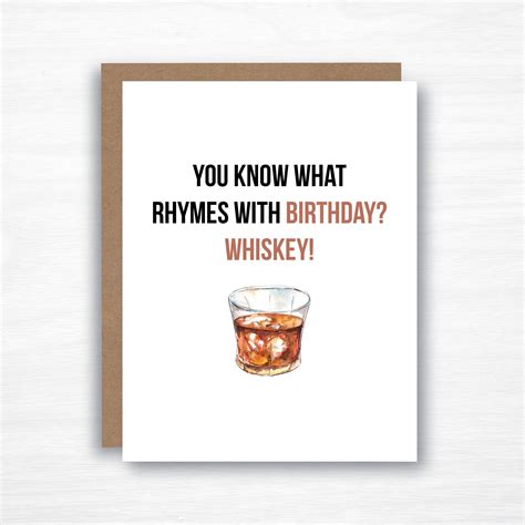 whiskey birthday card whiskey card funny birthday card