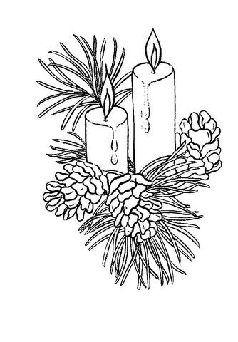 beautiful christmas candles coloring page  printable coloring pages