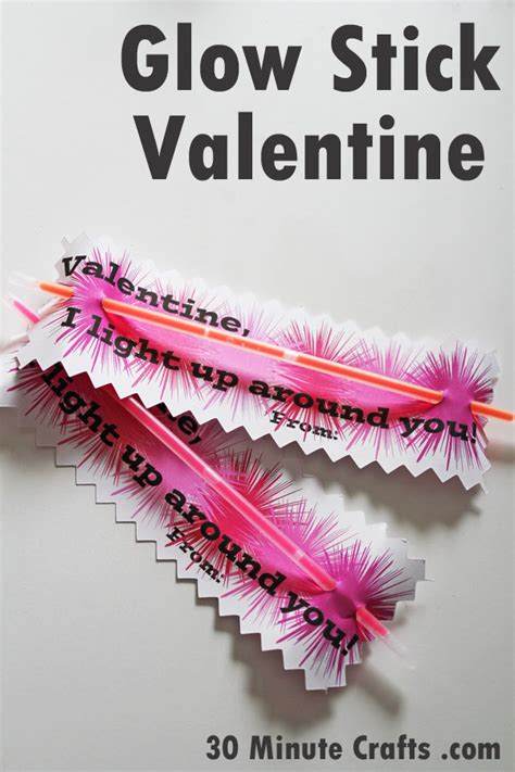 printable valentine glow stick valentine