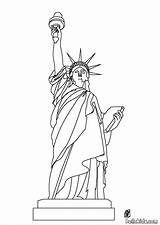 Statue Liberty Coloring Color Print Pages Hellokids States sketch template