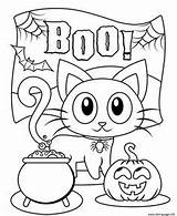 Coloring Cat Pages Cute Boo Halloween Kids Printable Chat Print Colorings Moldes Manualidades Scary Worksheets Town Choose Board sketch template