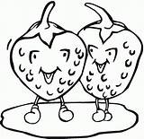 Dwie Truskawki Truskawka Kolorowanka Mamydzieci Cieszą Olbrzymią Owocowymi Występują Są Obrazku świecie Popularnością Owocowym Widać sketch template