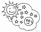 Moon Sun Coloring Stars Pages Printable Cartoon Star Drawing Sheets Clipart Favorite Half Color Kids Print Sky Sheet God Night sketch template