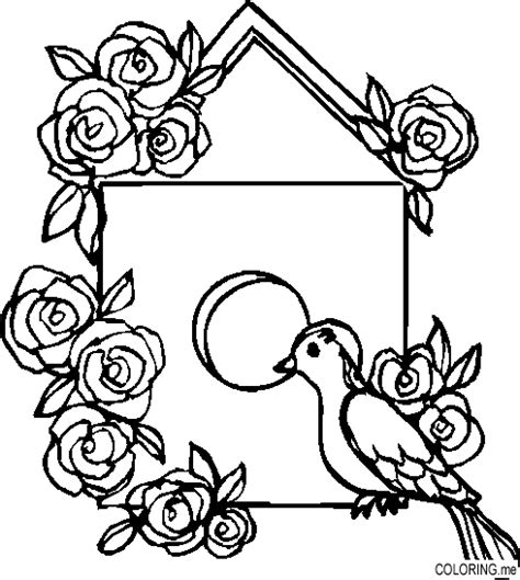 coloring page bird house coloringme
