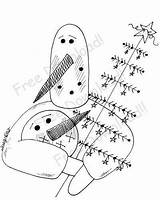 Primitive Snowman sketch template