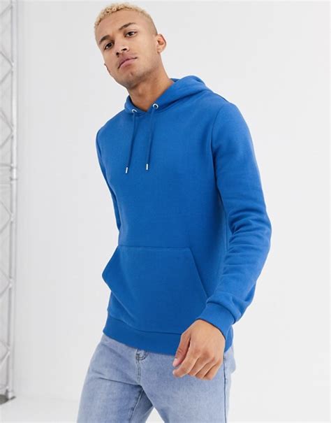 asos design hoodie  bright blue asos