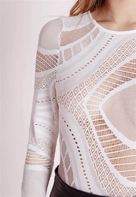 Lace Bodysuit White Missguided