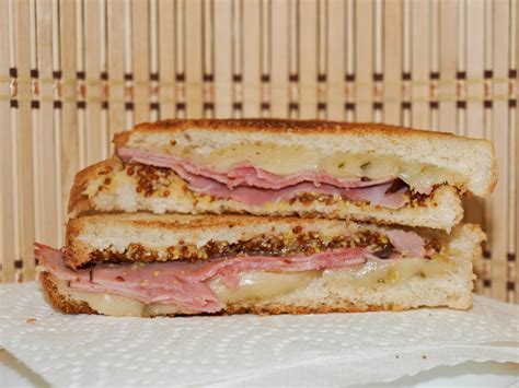 cooklovecraft  grain mustard ham  jack cheese sandwiches