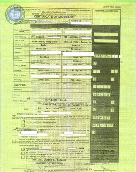 Psa Philippines Marriage Certificate