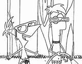 Coloring Ferb Phineas Print Pages Sheet Printable Cartoon sketch template