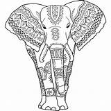 Elephant Coloring Pages Mandala Printable Colouring Choose Board Adults Color India sketch template