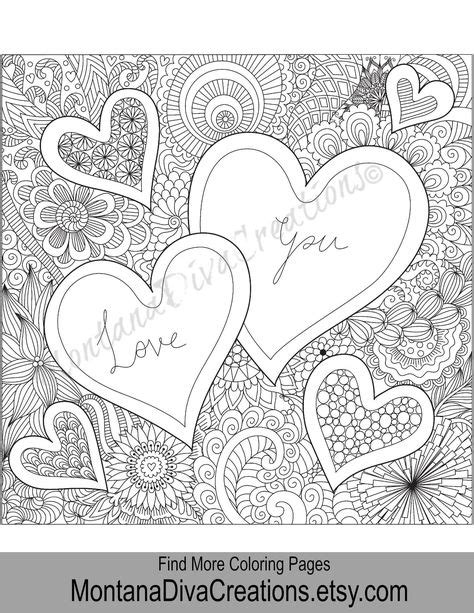 love coloring adult coloring page printable coloring art etsy