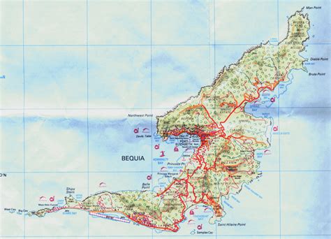 map  bequia grenadines sailing charters