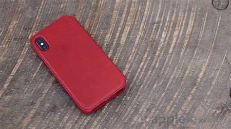 First Look Iphone X Product Red Leather Folio Case