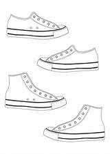 Coloring Shoes Converse Shoe Pages sketch template