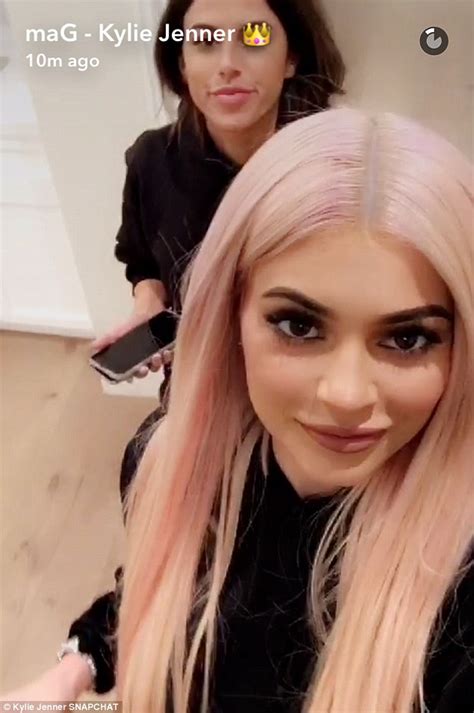 Blonde Pink Hair Don T Care Kylie Jenner Snapchat Selfie
